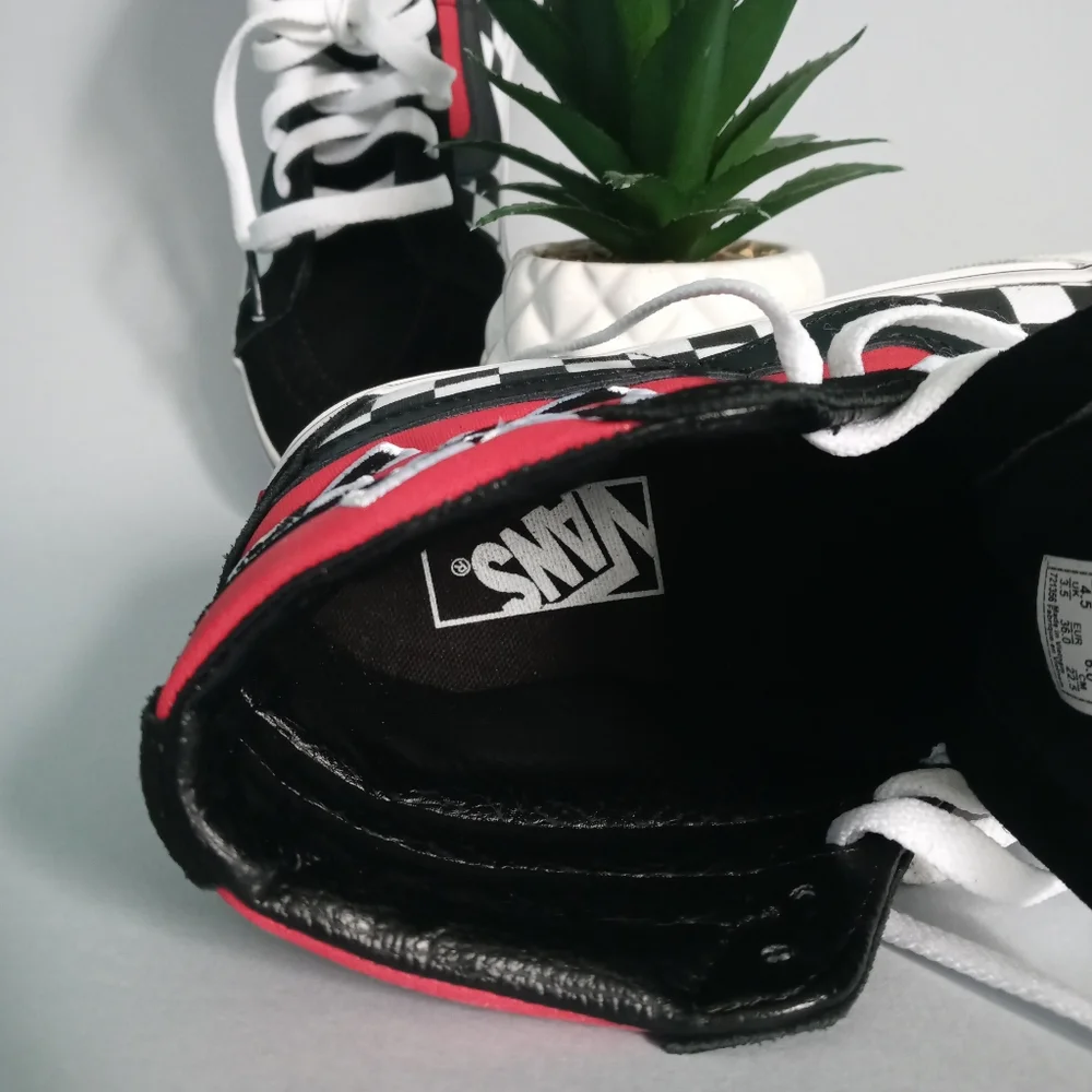 Japanese Vans Sk8-Hi Japan  Type Black Red Checkerboard Men Sz 4.5/ 6 Wome Shoes